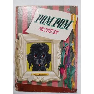 Pom Pom Fuzzy Dog Wuzzy Whitman 1947 Virginia Cunningham Rare Vintage Velvety